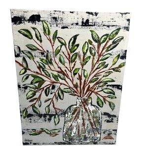 Original Artwork Acrylic’s On Canvas Small Leaf Stems  12" x 16"